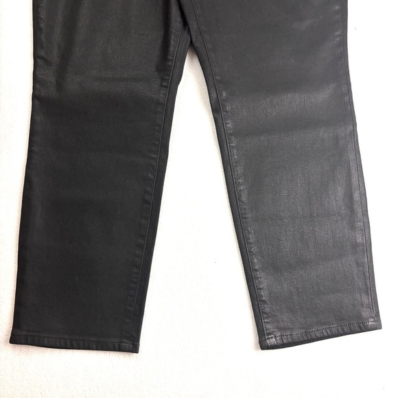 NWOT Good American Black Coated Midrise Tummy Control Butt Lift Pants (15) - Picture 6 of 15